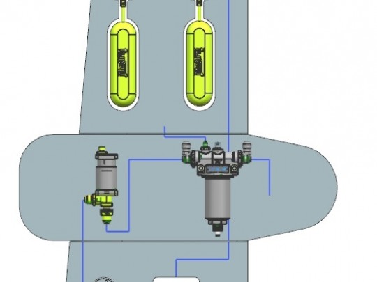 Přístroje drakového hydraulického a palivového systému letounu